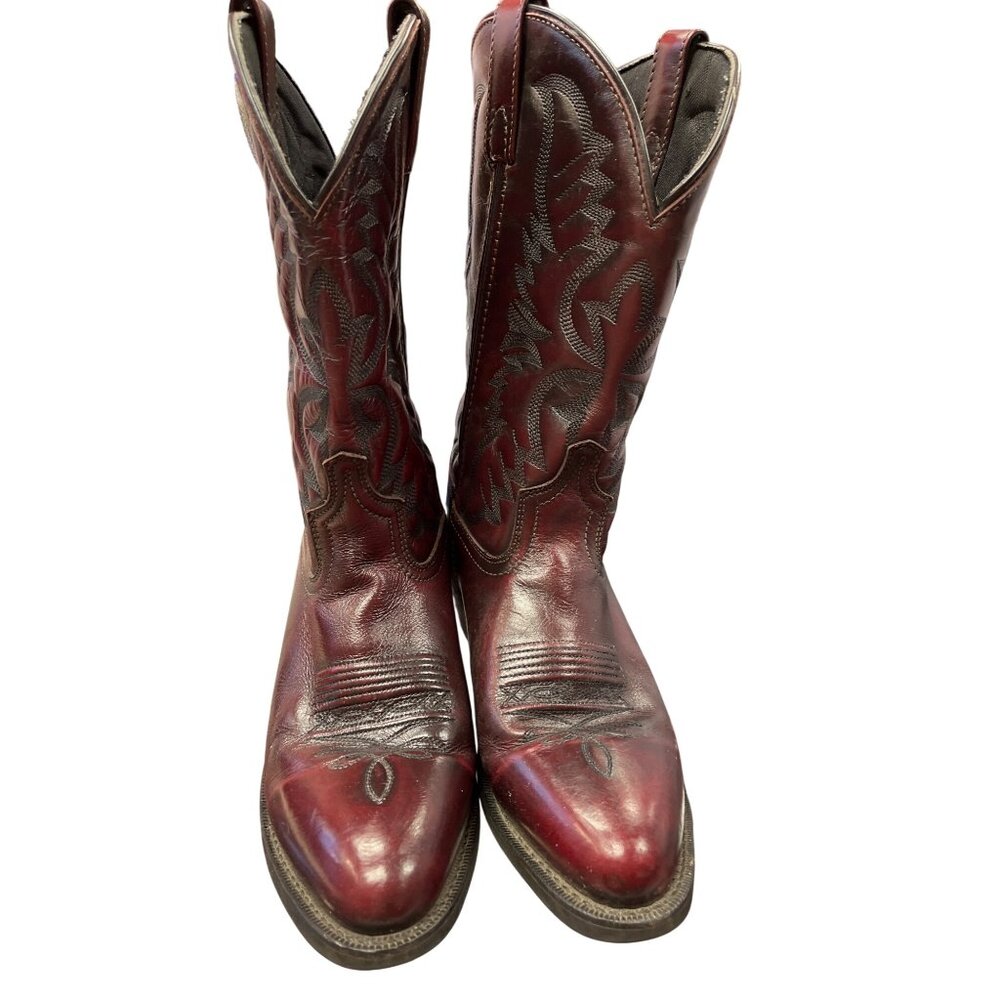 Laredo mens brown leather western mid calf boots sz 9.5D SKU 9947 - Picture 9 of 15